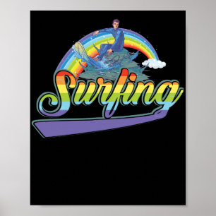 Affiche Plage de surf Rainbow été