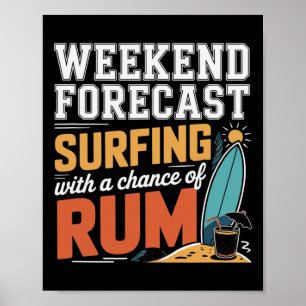 Affiche Plage de Surfing Santa Vacances Plams Noël En Juil