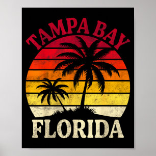 Affiche Plage de Tampa Bay Floride Palmier d'été Trocal