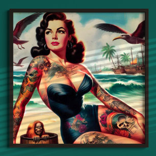 Affiche Plage de tatouage