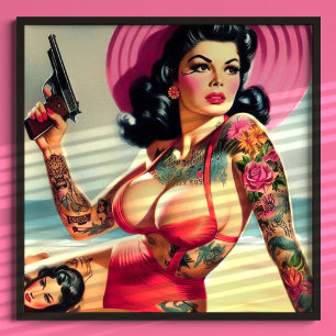 Affiche Plage de tatouage
