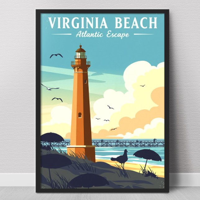 Affiche Plage de Virginie vintage (Créateur téléchargé)