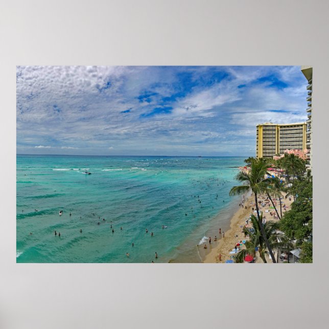 Affiche Plage de Waikiki (Devant)