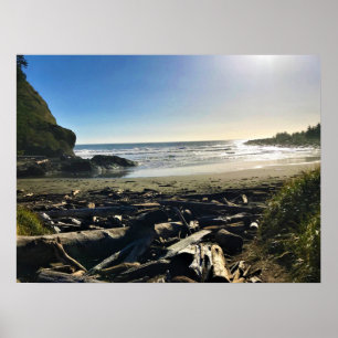 Affiche Plage de Waikiki, Cape Disappointment, Washington