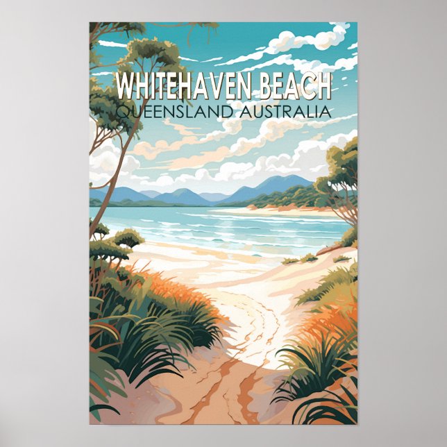 Affiche Plage de Whitehaven Queensland Australie Voyage Ar (Devant)