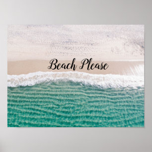 Affiche Plage d'eau turquoise S'il vous plaît personnalisa