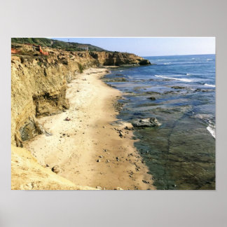 Affiche Plage des ordures - Falaises de coucher de soleil