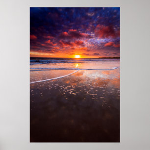 Affiche Plage D'État De Ventura Au Coucher Du Soleil