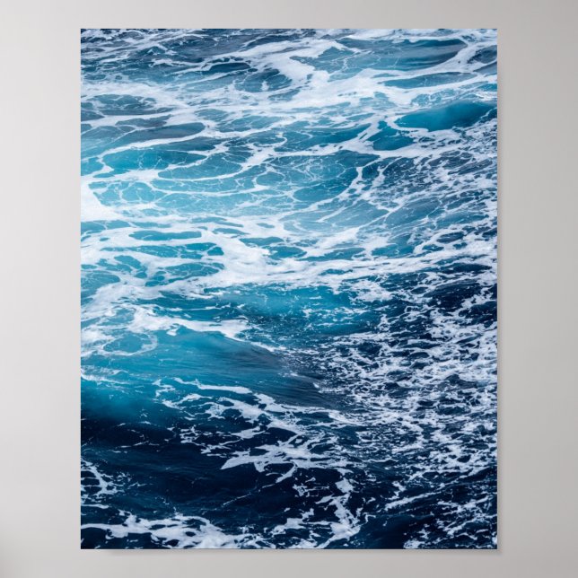 Affiche Plage d'été Waves Blue Ocean (Devant)