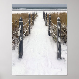 Affiche plage du vieux verger promenade d'hiver