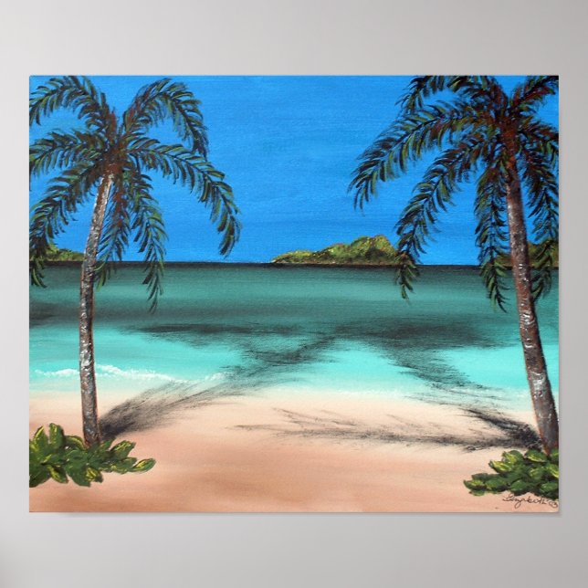 Affiche Plage et Palms (Devant)