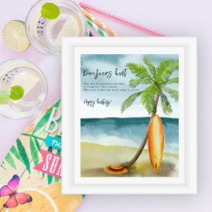 Affiche Plage - Jeu de chasse à la tétine Baby shower