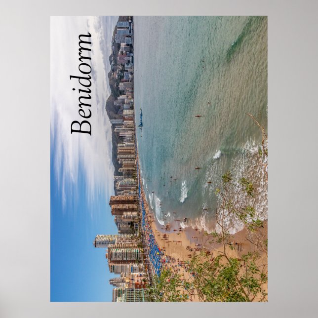 Affiche Plage Llevant, Benidorm, Costa Blanca, Espagne (Devant)