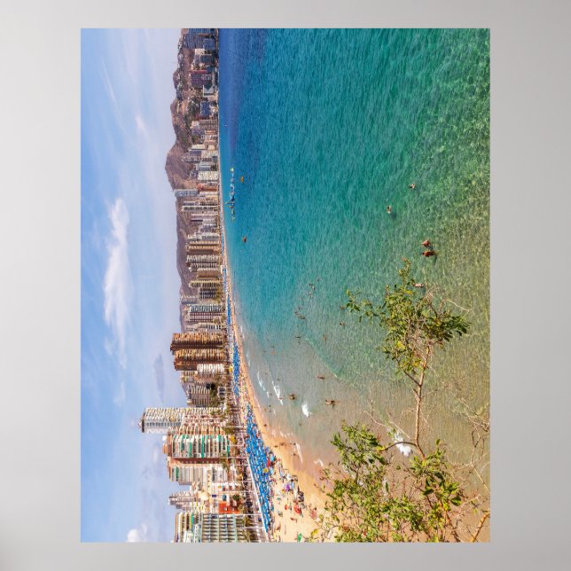 Affiche Plage Llevant, Benidorm, Costa Blanca, Espagne (Devant)