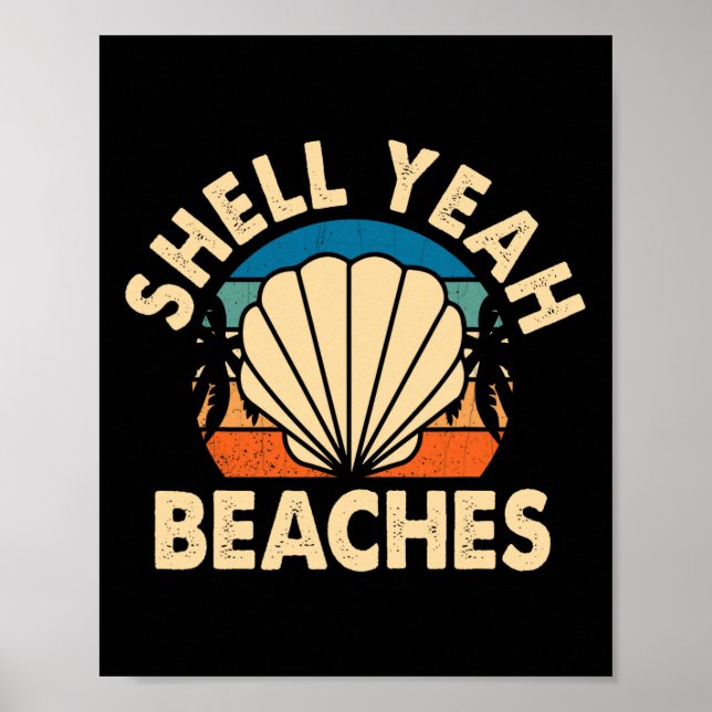 Affiche Plage Lover Shell Ouais Plages Vacances d'été Mer (Devant)