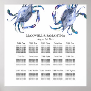 Affiche Plage Mariage Carte de siège imprimable