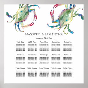 Affiche Plage Mariage Carte de siège imprimable