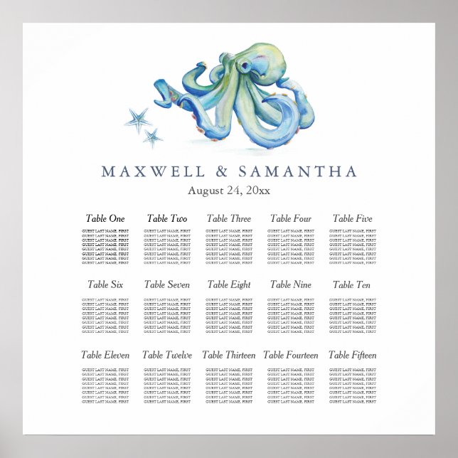 Affiche Plage Mariage Modèle (Devant)