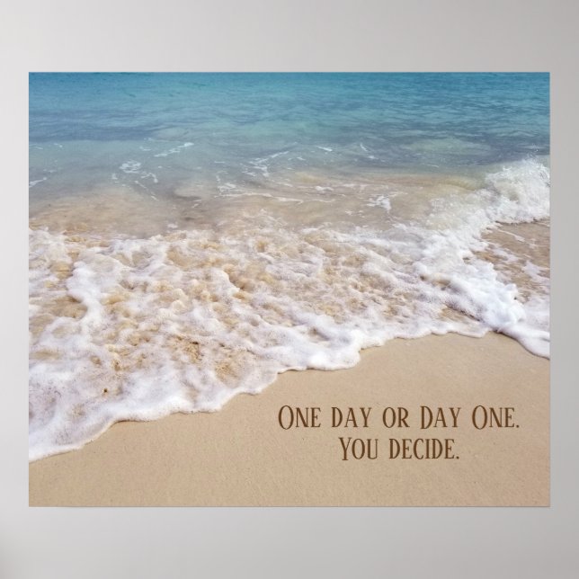 Affiche plage océanique avec une citation inspirante (Devant)