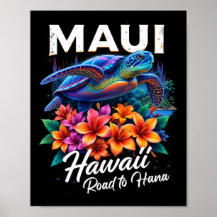 Affiche Plage océanique hawaïenne Maui Hawaï Tortue Vacanc
