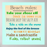 Plage Règles amusant Coloré Typographie Nautique