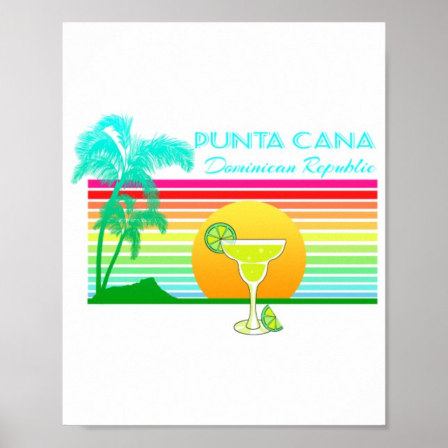 Affiche Plage Retro Punta Cana Margarita (Devant)