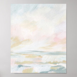 Affiche Plage rose vif Plage Beaux-Arts Imprimer