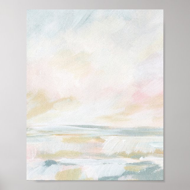Affiche Plage rose vif Plage Beaux-Arts Imprimer (Devant)
