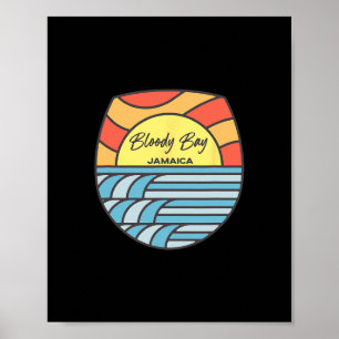 Affiche Plage sanglante Byy Jamaïque Coucher de soleil Fie