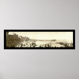 Affiche Plage Santa Cruz, photo 1908 de CA