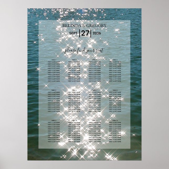 Affiche Plage Sea Water Sparkles Mariage Sein Chart (Devant)