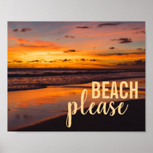Affiche Plage Tropical Caribbean Sunset S'il vous plaît