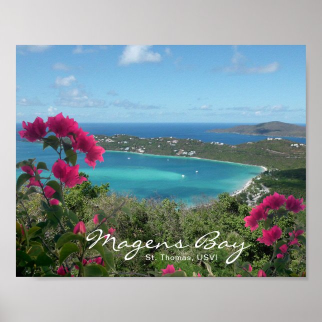 Affiche Plage tropicale de Magens Bay St. Thomas USVI Phot (Devant)