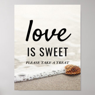 Affiche Plage Vagues Amour Mariage Est Symbole Sucré