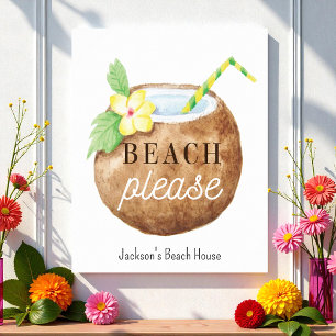 Affiche Plage Veuillez Citer Brown Blanc Jaune