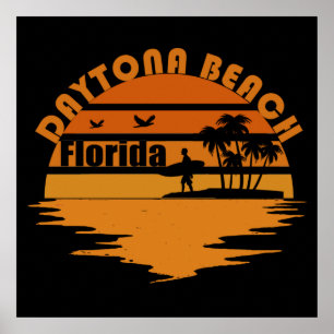 Affiche plage vintage de daytona