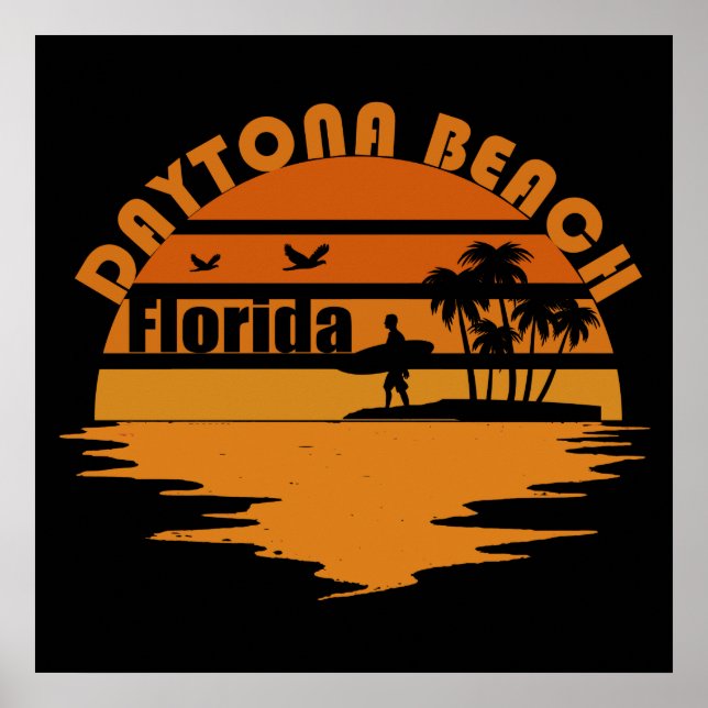 Affiche plage vintage de daytona (Devant)