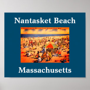 Affiche Plage vintage de Nantasket, Massachusetts