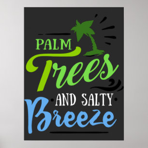 Affiche Plage vintage de Palm Tree