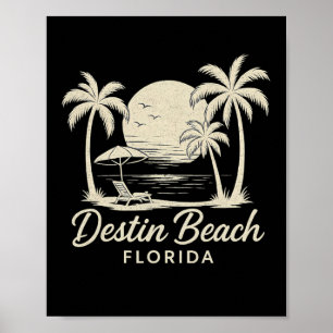 Affiche Plage vintage Destin Floride Fl Rétro Coucher de s