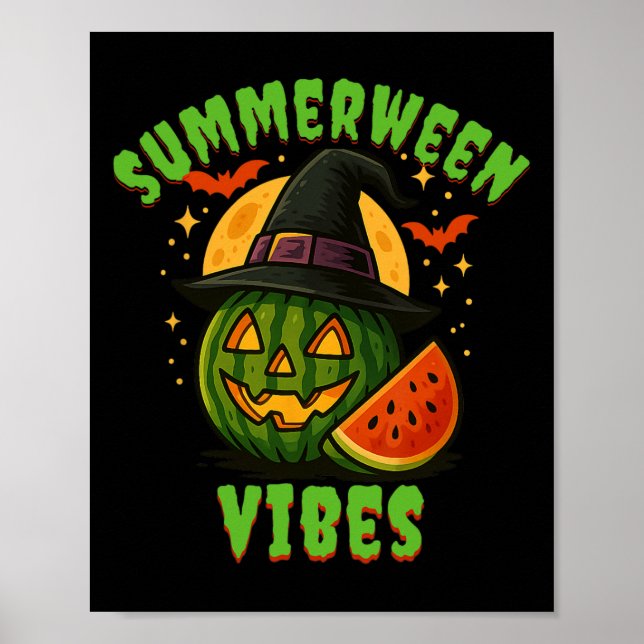 Affiche Plage Watermelon Summerween Vibes Witween (Devant)