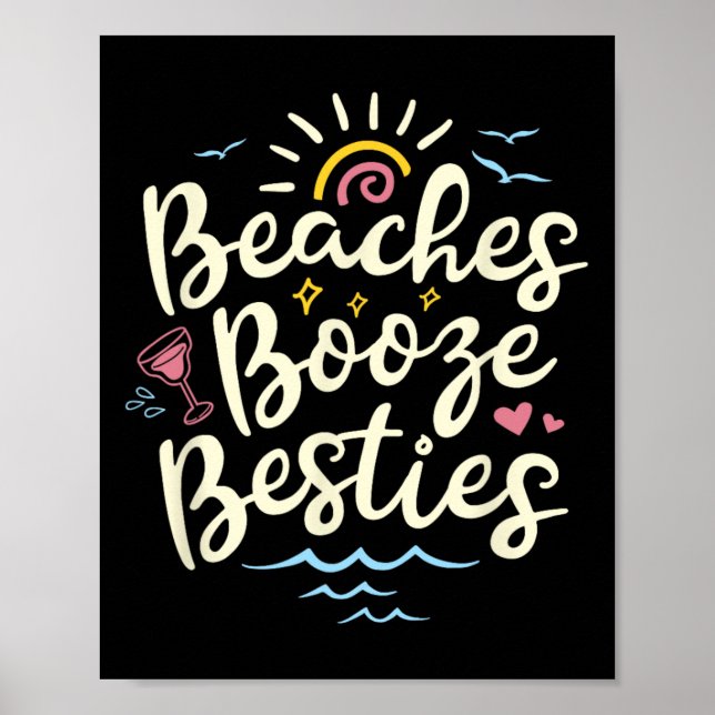 Affiche Plages Alcool Meilleures Amies Été Meilleure Amie  (Devant)