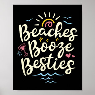Affiche Plages Booze Besties Été Meilleur Ami Filles Tri