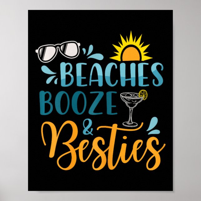 Affiche Plages Booze Et Besoins Plage Amusante Lover Été (Devant)