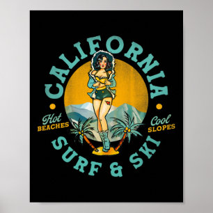 Affiche Plages chaudes et pentes fraîches de surf et de sk