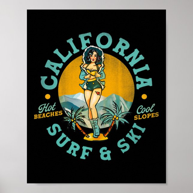 Affiche Plages chaudes et pentes fraîches de surf et de sk (Devant)