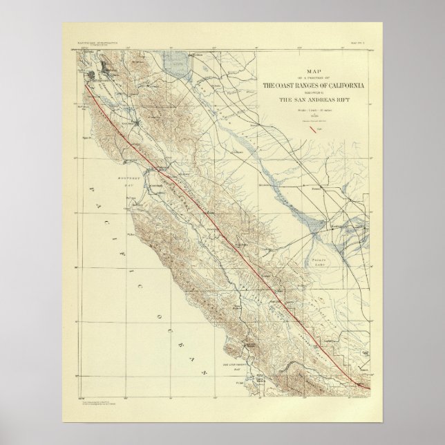 Affiche Plages côtières montrant San Andreas Rift (Devant)