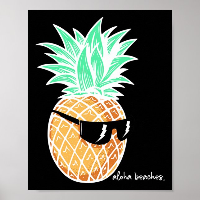 Affiche Plages d'Aloha Plage d'été Ananas Plage tropicale  (Devant)