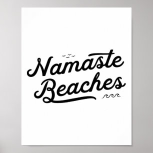 Affiche Plages De Namaste Mignonne Drôle Yoga Summer Plage