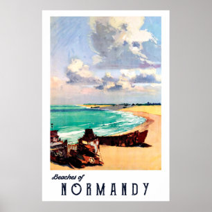 Affiche Plages de Normandie, France